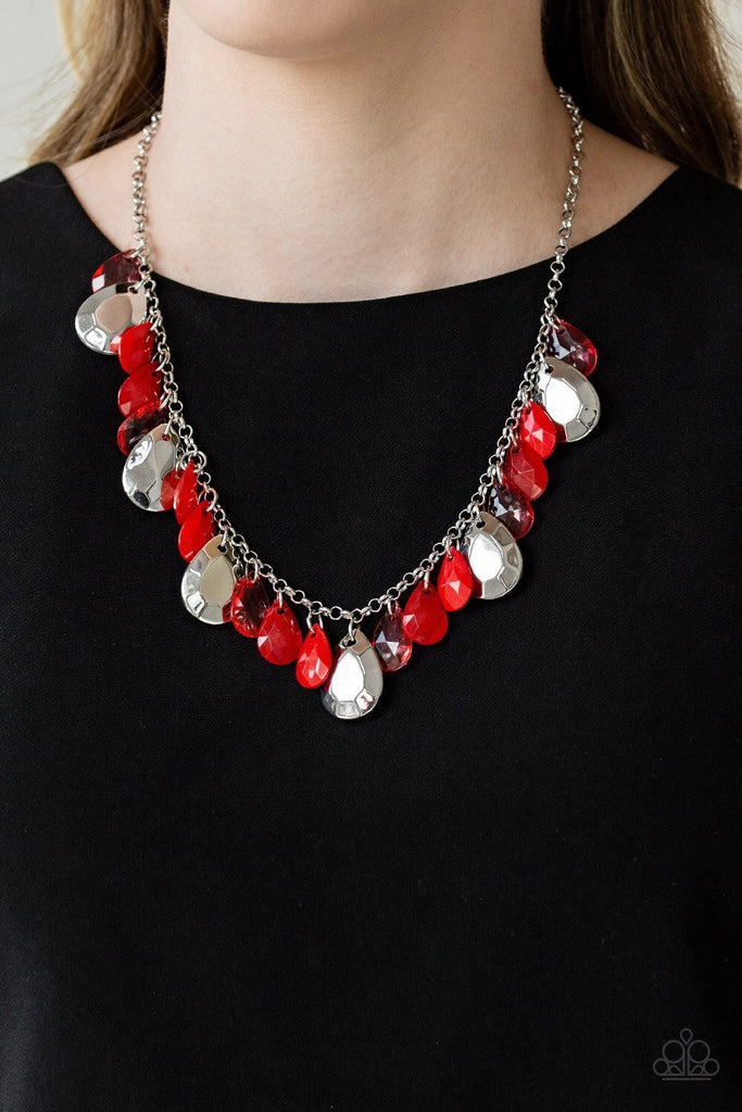 Extinct Species - Red Stone Necklace - Chic Jewelry Boutique